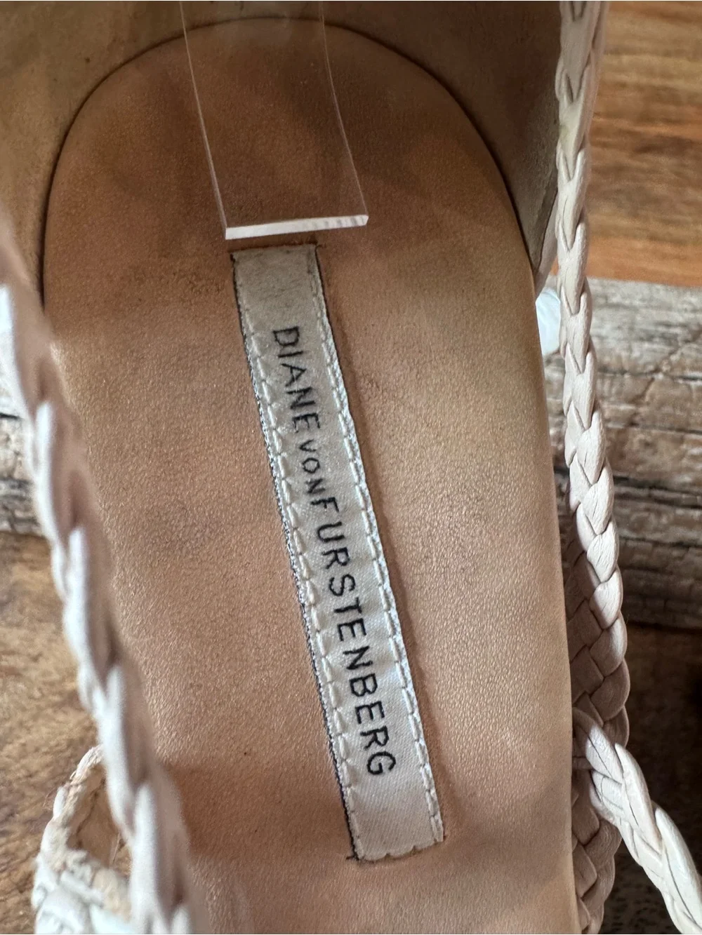 DVF Braided Strap Wedge Sandals in Blush - Picture 5 of 7